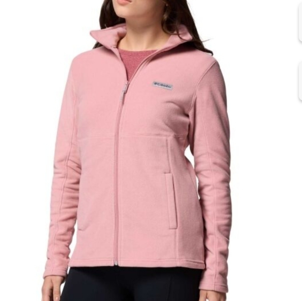 Columbia BASIN TRAIL III Comfortable  Full Zip Sweatshirt Jacket Pink PocketsXXL